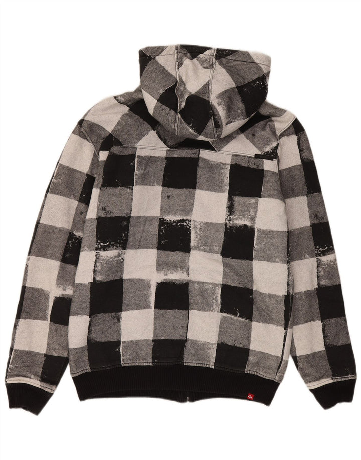 Quiksilver muški pulover s kapuljačom na patentni zatvarač srednje crne boje od gingham pamuka