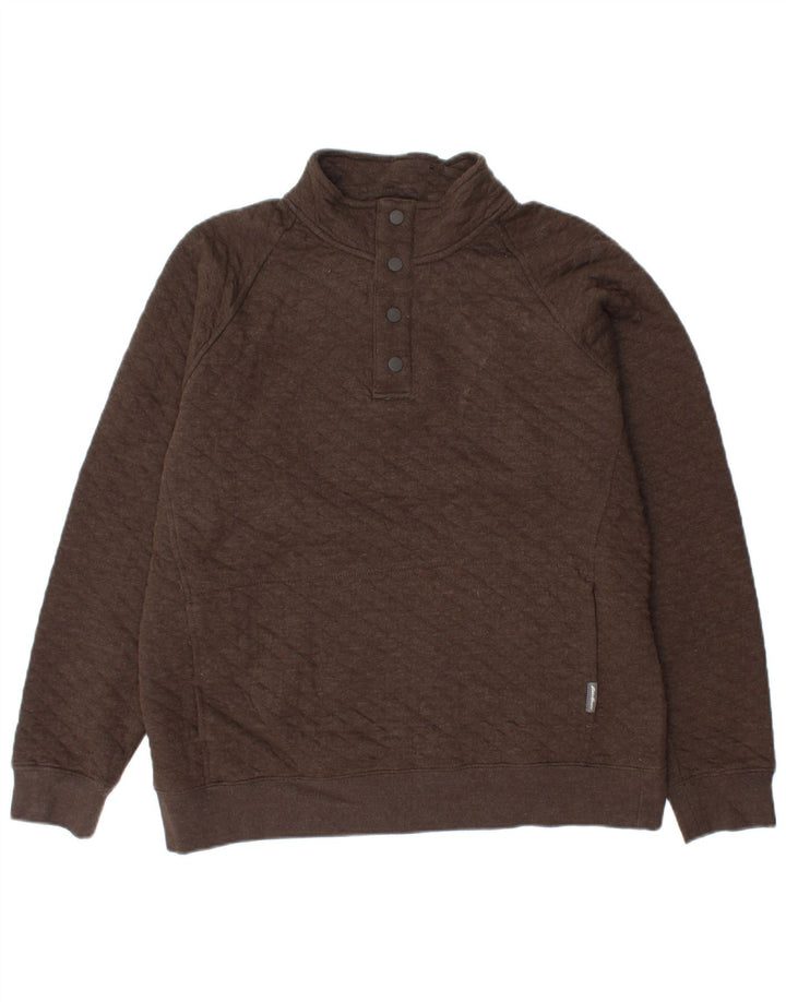 EDDIE BAUER Muška dukserica s dugmadima i izrezom Srednje smeđi pamuk