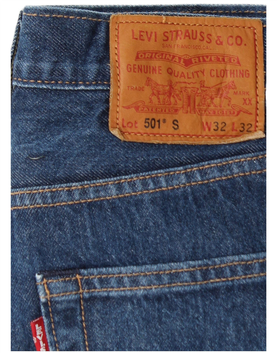 LEVI'S muške 501 ravne traperice W32 L29 plavi pamuk