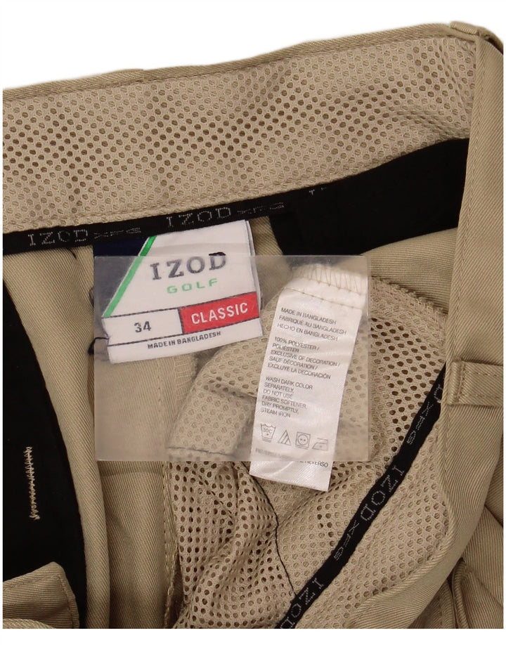 Izod muške klasične kargo kratke hlače W34 veliki kaki poliester