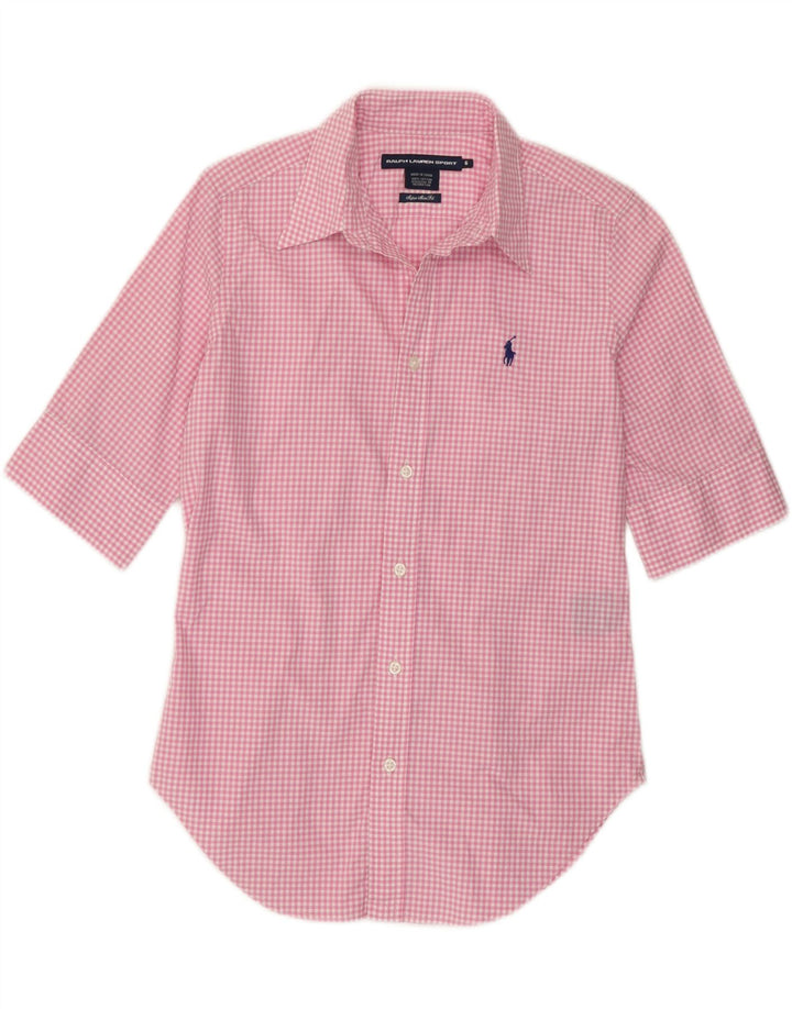 Ženska košulja kratkih rukava Ralph Lauren US 6, srednje ružičasta gingham