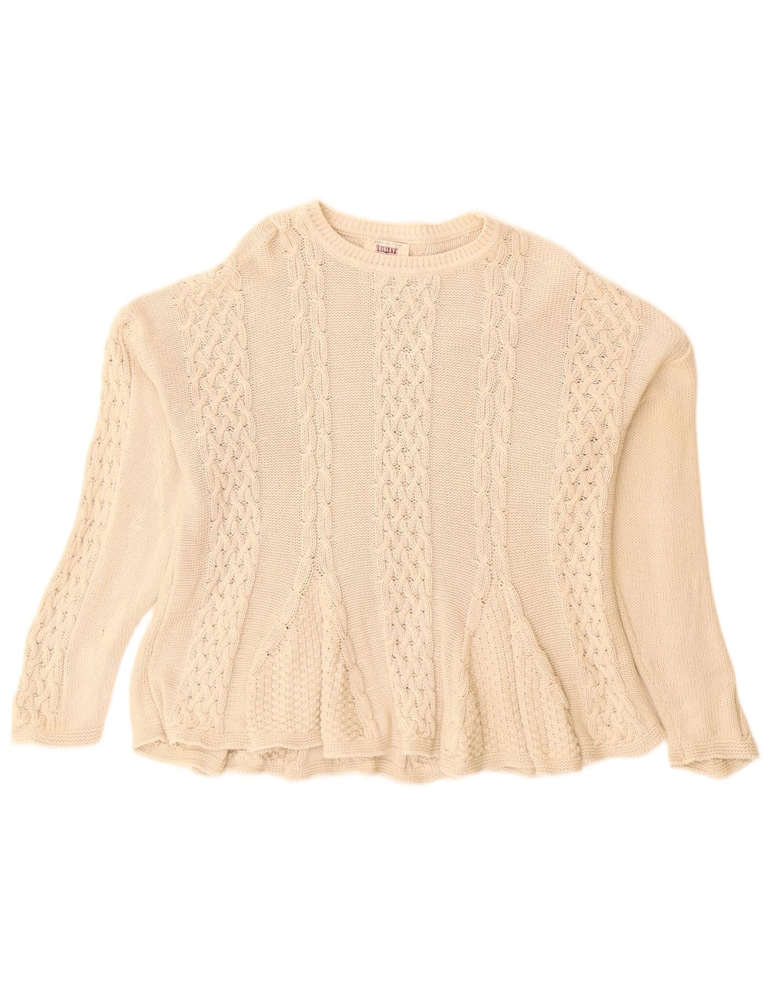 Sisley ženski pulover s okruglim izrezom opuštene elegancije UK 14 Srednje bež