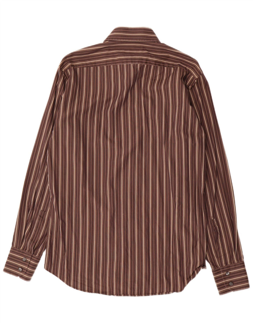 Muška košulja Hugo Boss, veličina 39 15/2, pamuk na srednje smeđe pruge