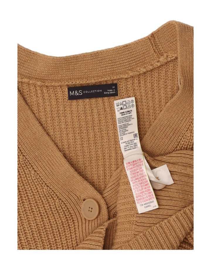 MARKS & SPENCER Womens Cardigan Sweater UK 14 Medium  Beige Cotton Vintage Marks & Spencer and Second-Hand Marks & Spencer from Messina Hembry 