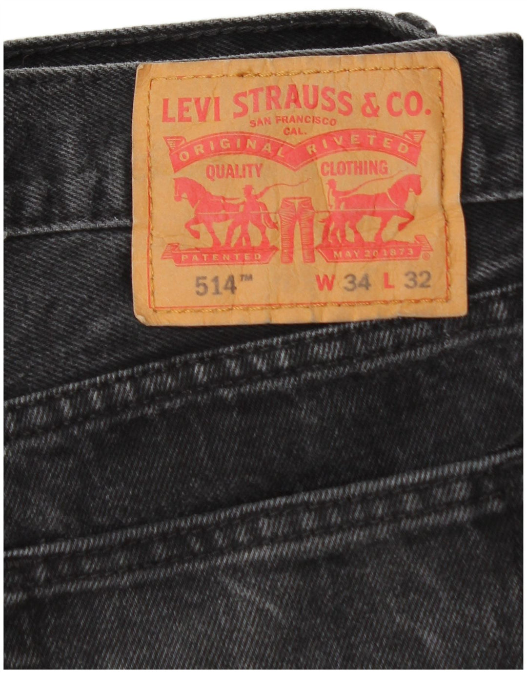 Levi's muške 514 ravne traperice W34 L30 crni pamuk