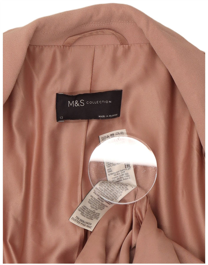 Marks & Spencer ženska jakna s otvorenim sakoom UK 12 Srednje ružičasti poliester