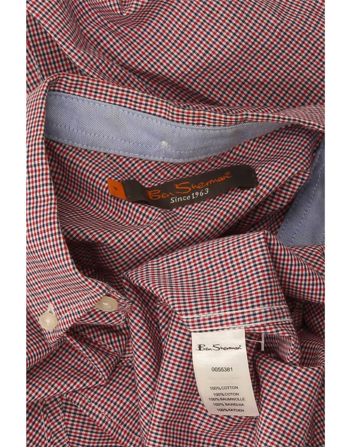 Ben Sherman muška košulja mala crvena pamuk od ginghama
