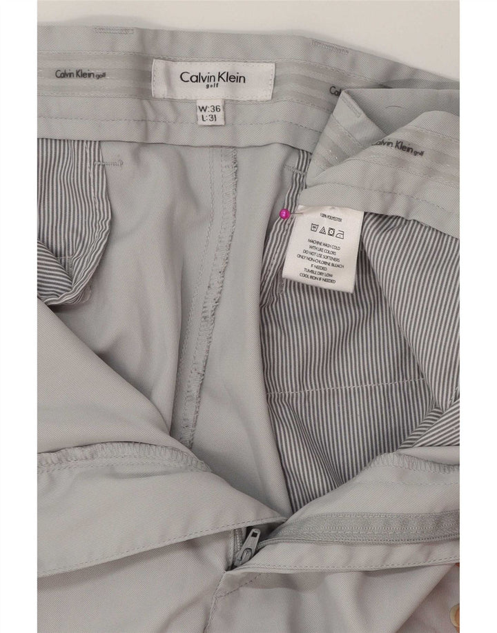 Calvin Klein muške ravne ležerne hlače W36 L31 sivi poliester