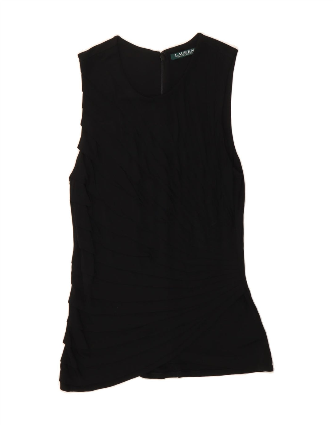 RALPH LAUREN Womens Sleeveless Tunic Top UK 12 Medium Black Viscose Vintage Ralph Lauren and Second-Hand Ralph Lauren from Messina Hembry 