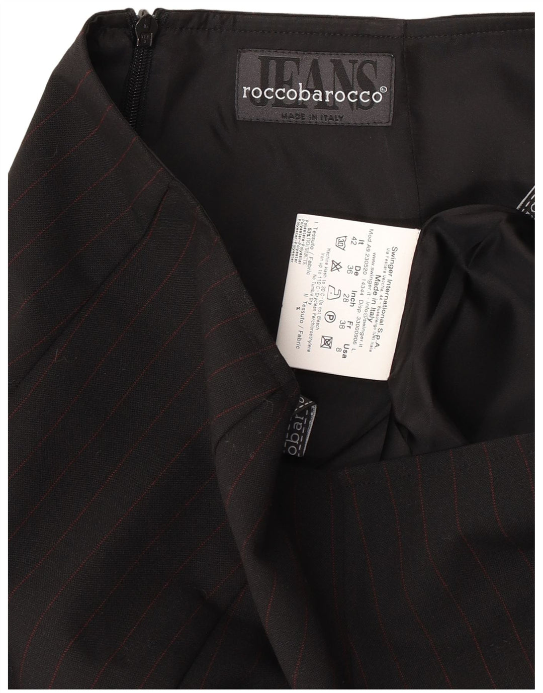 Roccobarocco ženska pencil suknja IT 42 srednje veličine W26 crne pruge