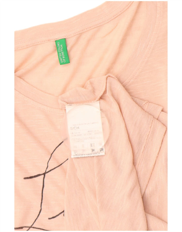 Benetton ženska majica kratkih rukava s velikim grafičkim motivima UK 10 Small Pink Flected