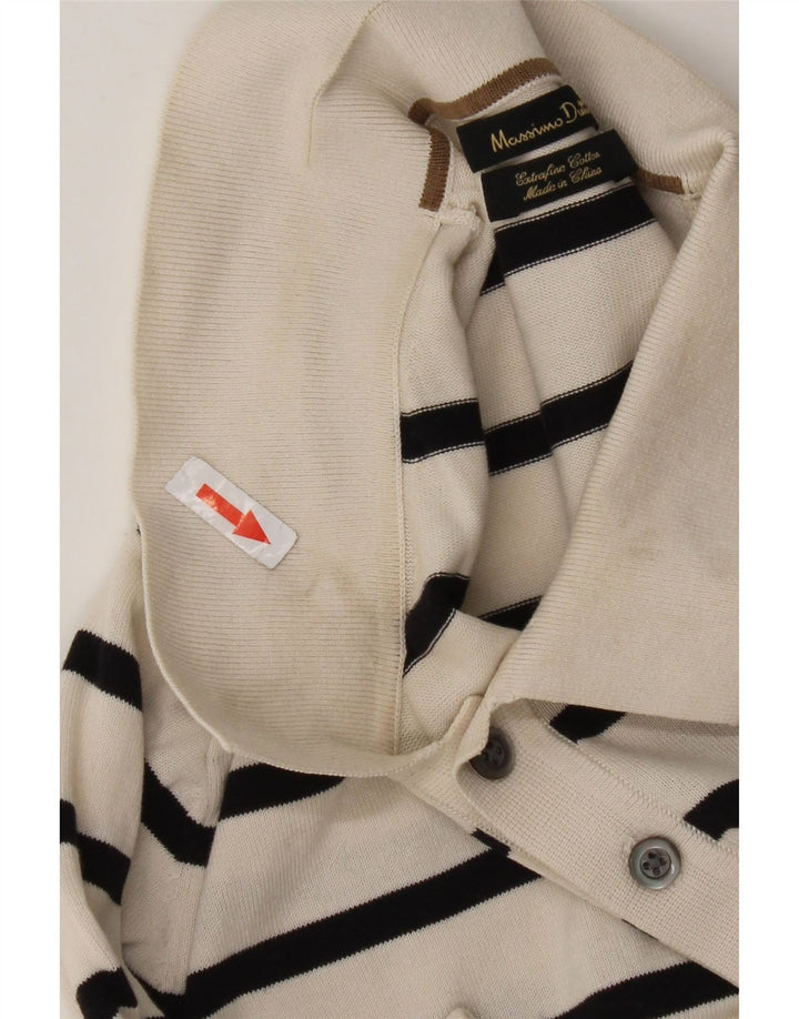 Massimo Dutti muška polo majica srednje bijele pruge, pamuk