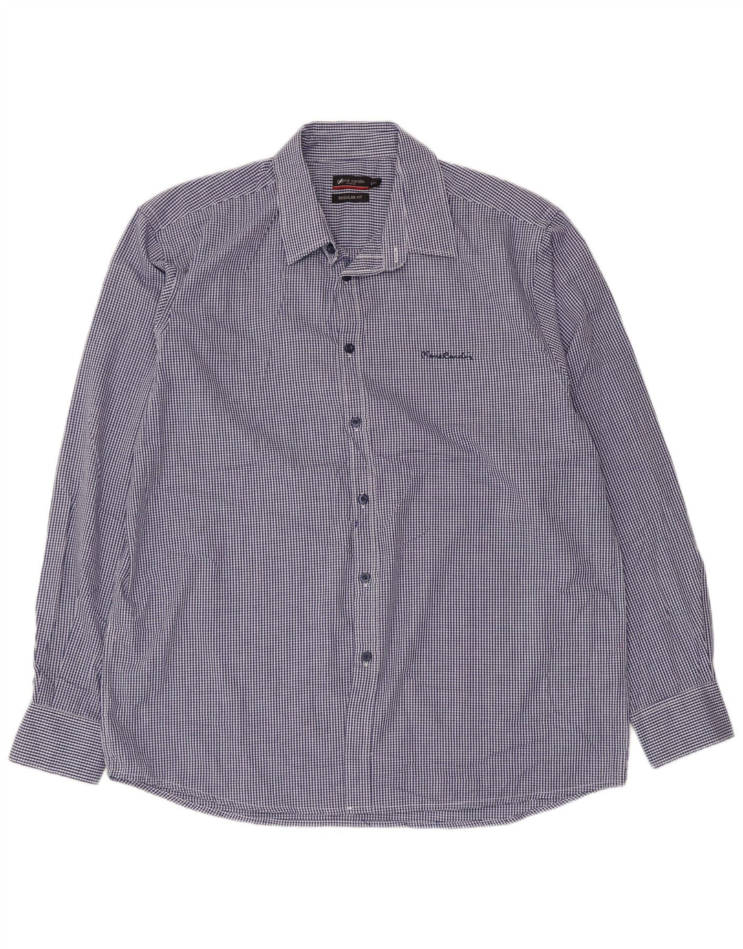 PIERRE CARDIN Muška košulja standardnog kroja 2XL plavi gingham poliester