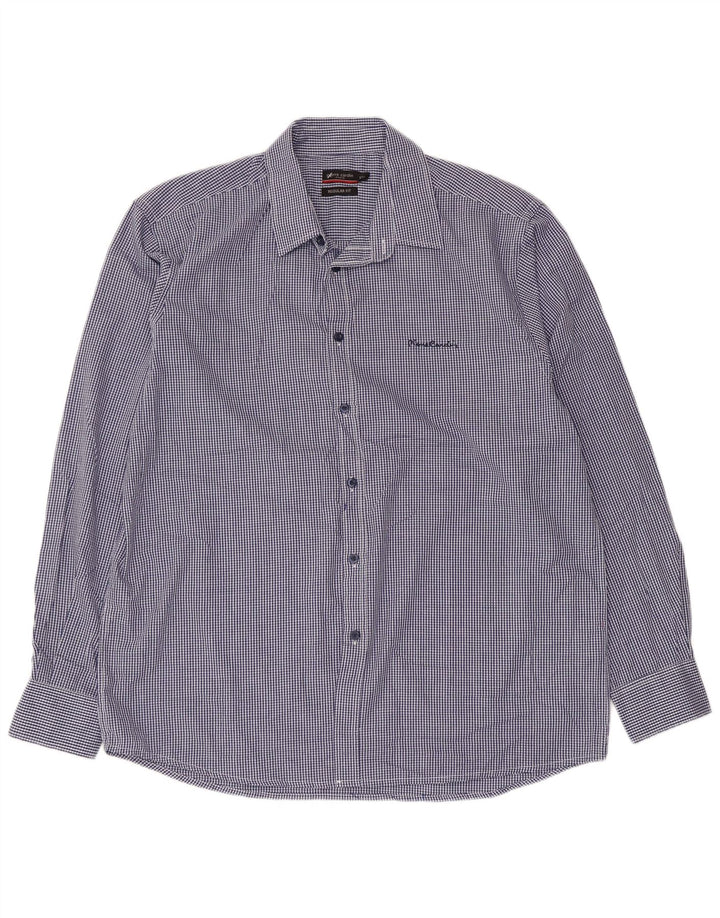 PIERRE CARDIN Muška košulja standardnog kroja 2XL plavi gingham poliester