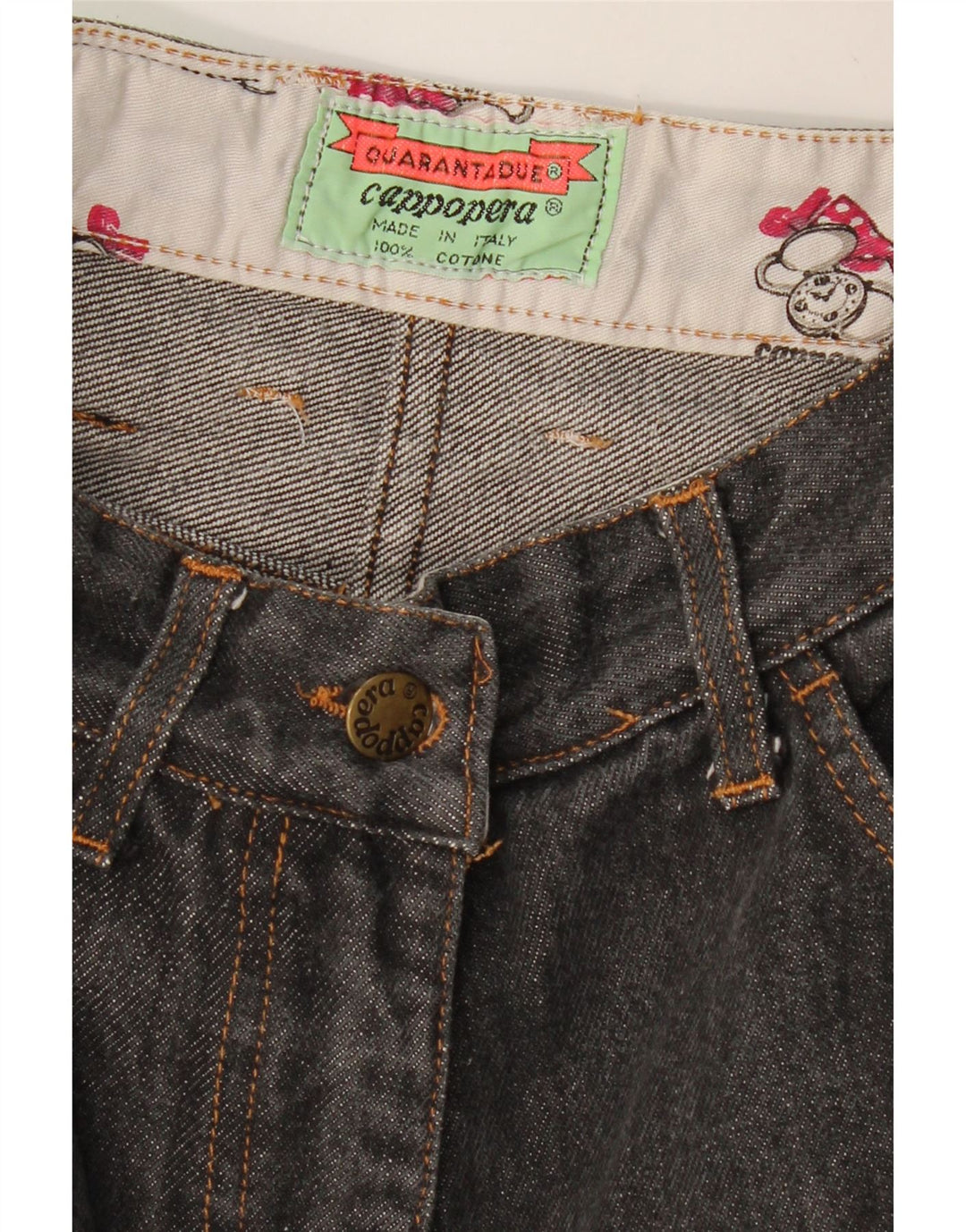 CAPPOPERA Ženske kratke traper hlače visokog struka W26, mali sivi pamuk