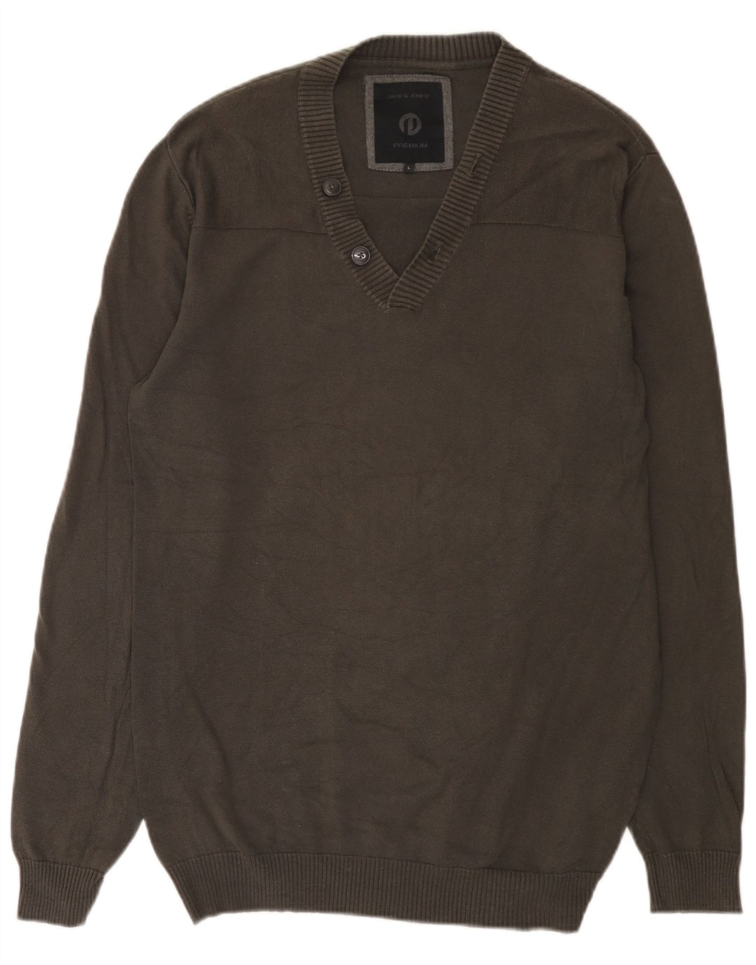 Jack & Jones, veliki sivi pamuk, muški džemper s V-izrezom
