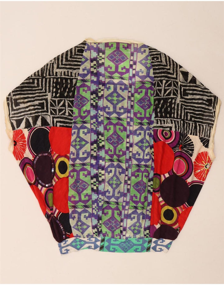 Desigual gornji dio ženske bluze UK 14 srednje raznobojni patchwork poliester