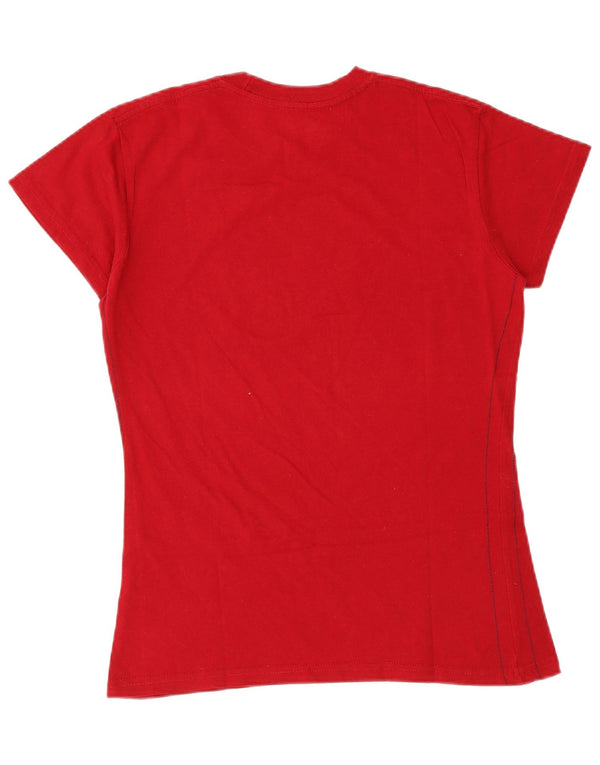 Ženska majica kratkih rukava Hard Rock Cafe München Graphic Top UK 12 Medium Red Music