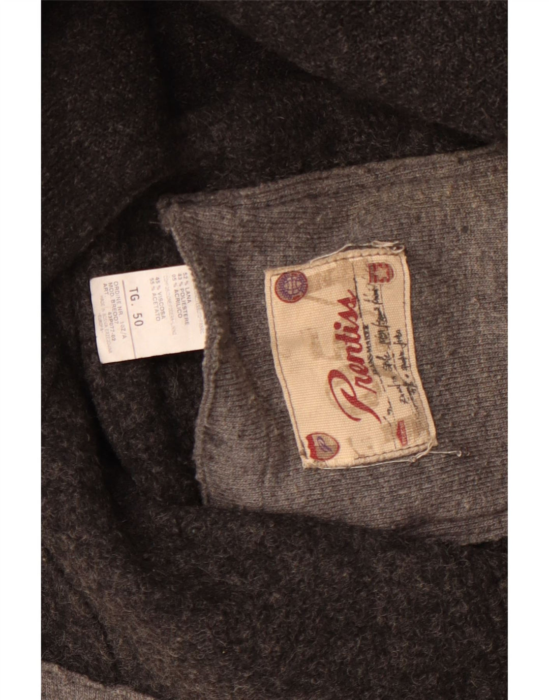 PRENTISS Muški pleteni graškasti kaput IT 50 velika siva vuna