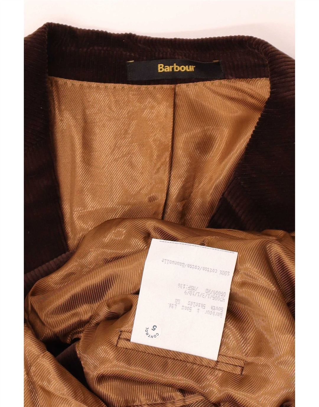 Barbour muška jakna od samta s 2 gumba IT 56 3XL smeđi pamuk
