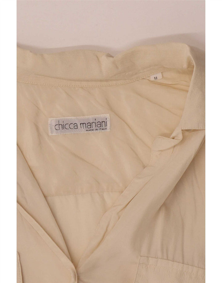 Vintage ženska prevelika košulja bluza UK 14 srednje bijele boje