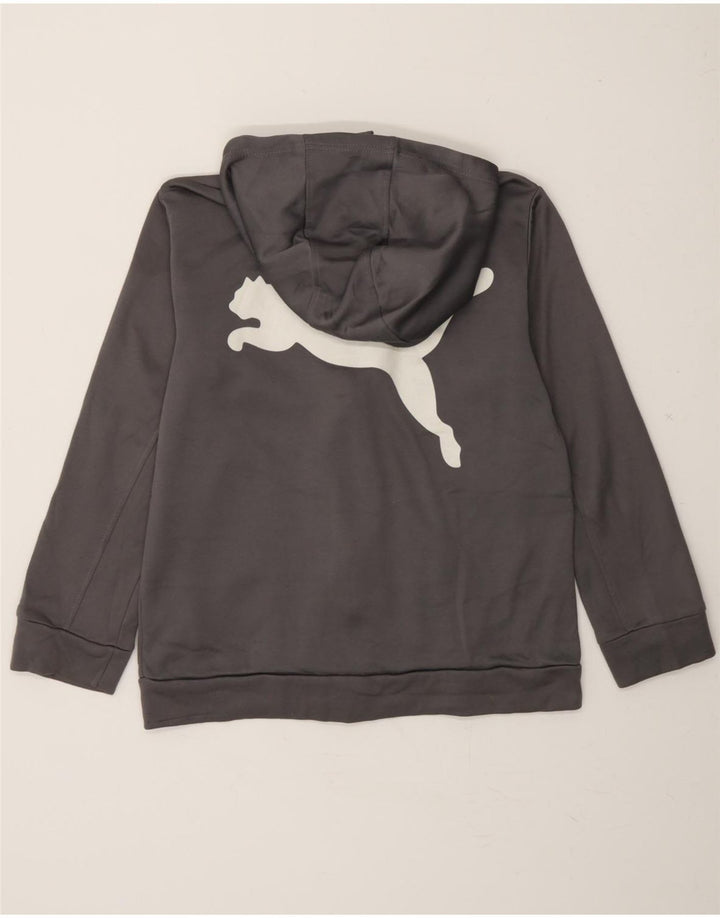 PUMA Boys Graphic Zip Hoodie Sweater 14-15 Years Large Grey Polyester Vintage Puma and Second-Hand Puma from Messina Hembry 