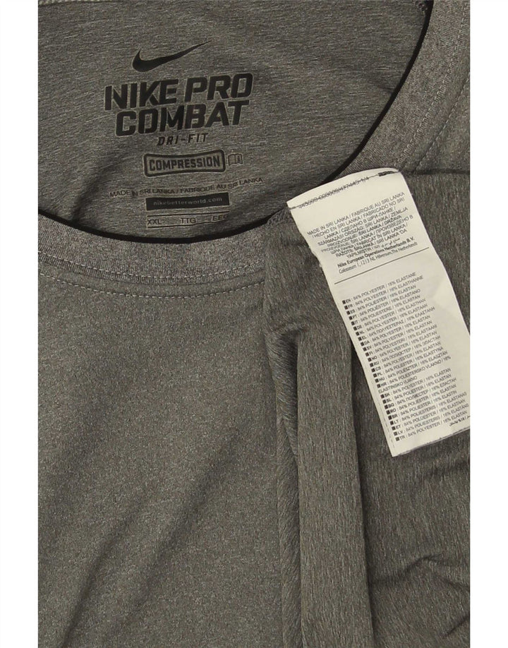 Nike muška kompresijska majica kratkih rukava 2XL sivi flekasti poliester