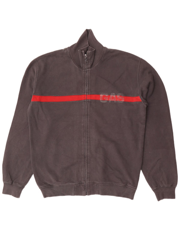 Gas Mens Graphic Tracksuit Top Jacket 2XL Grey Colourblock Cotton