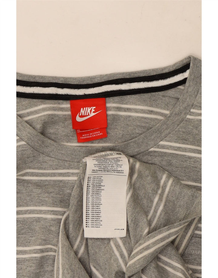 Nike muška majica s dugim rukavima XL, sivi prugasti pamuk