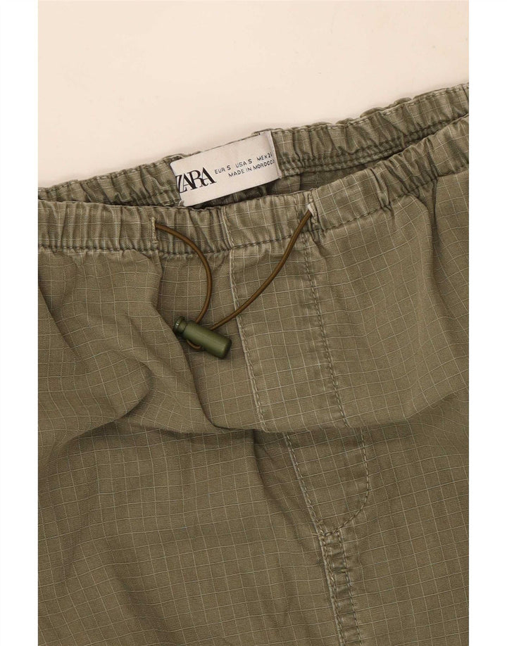Zara ženska maksi suknja mala W26 kaki karirana