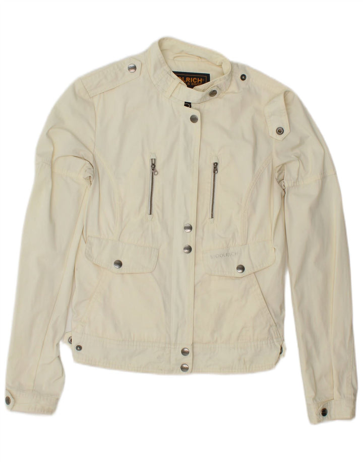 WOOLRICH Ženska pomoćna jakna UK 10 Mala prljavo bijela poliesterska
