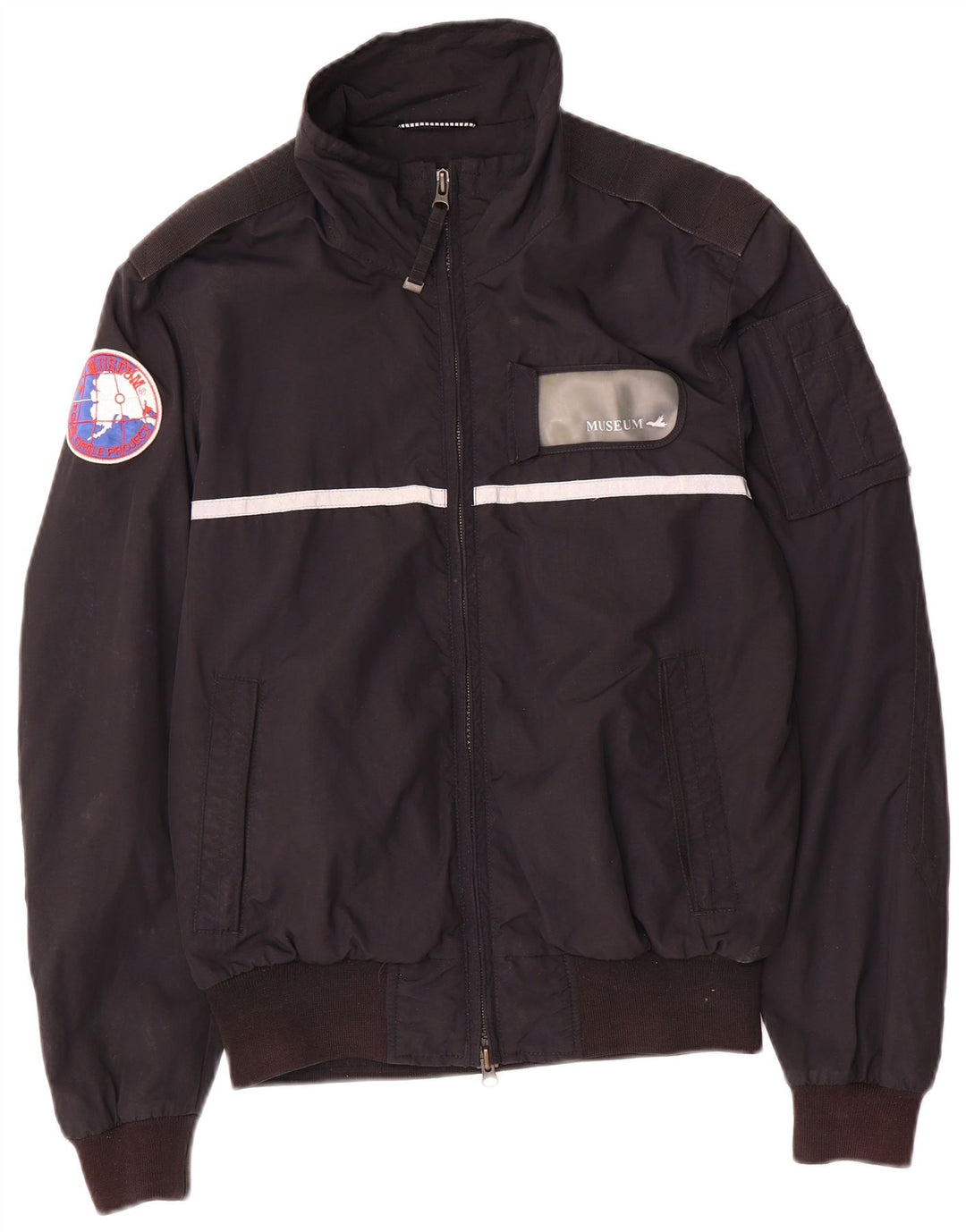 Museum Mens Military Graphic Bomber Jacket UK 38 srednje crna