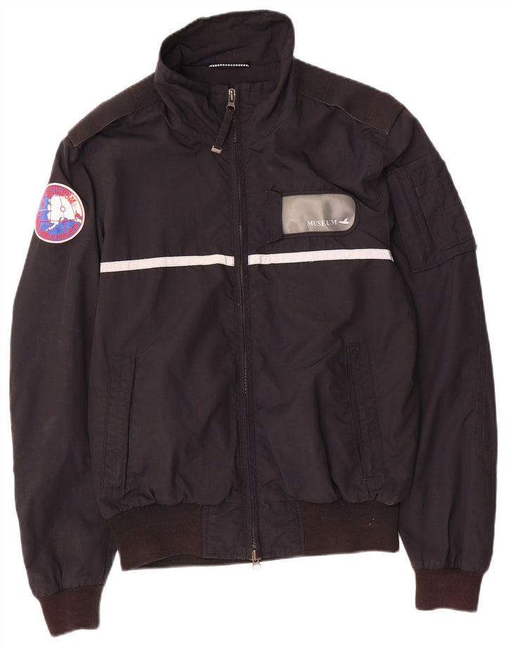 Museum Mens Military Graphic Bomber Jacket UK 38 srednje crna