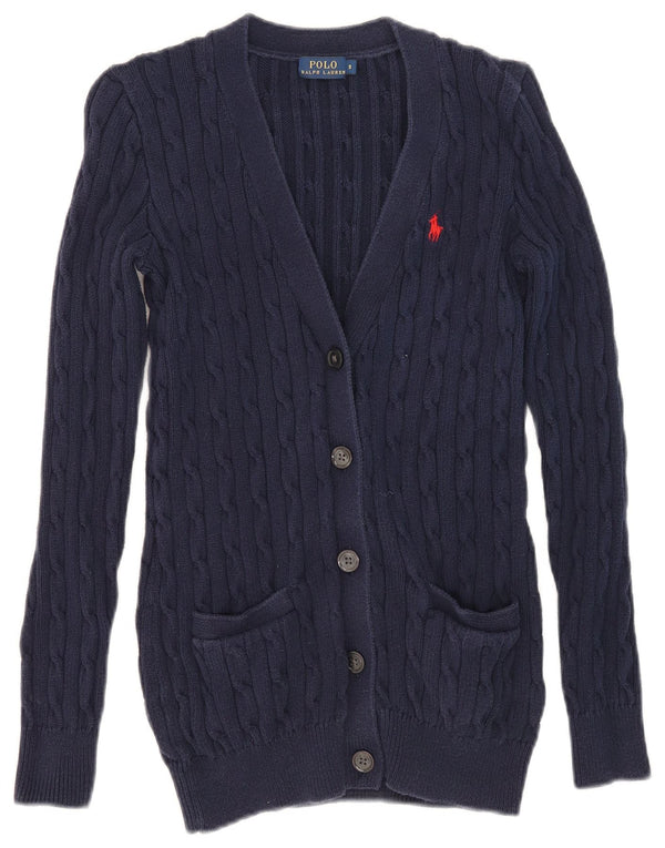 Polo Ralph Lauren ženski kardigan pulover UK 10 Mali tamnoplavi pamuk