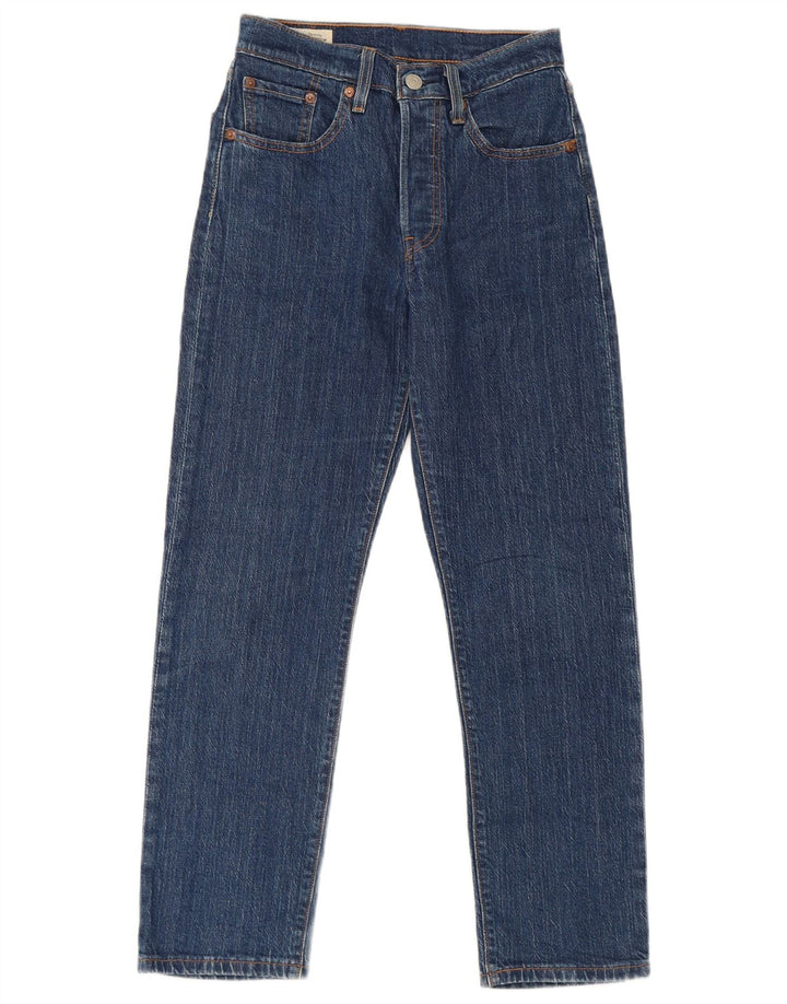 Levi's ženske 501 ravne traperice W24 L26 plavi pamuk