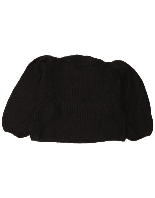 Topshop ženski kratki džemper s okruglim izrezom UK 14 Srednje crni