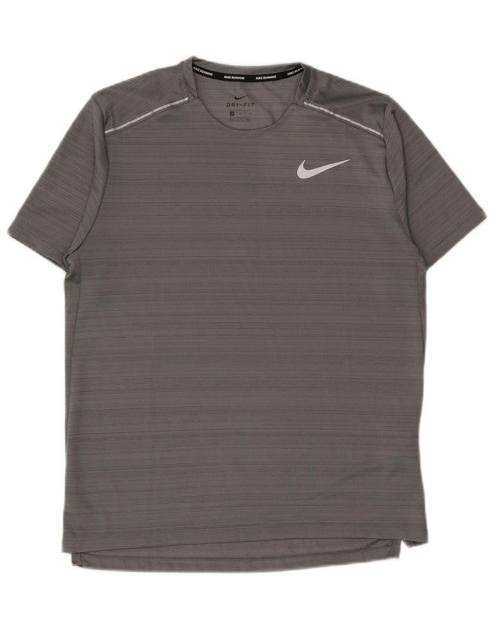 Nike Dri Fit majica kratkih rukava Srednje sivi prugasti poliester