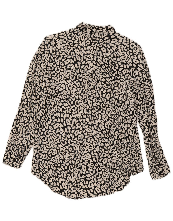 Marks & Spencer ženska košulja bluza UK 10 Mali crni životinjski print viskoza
