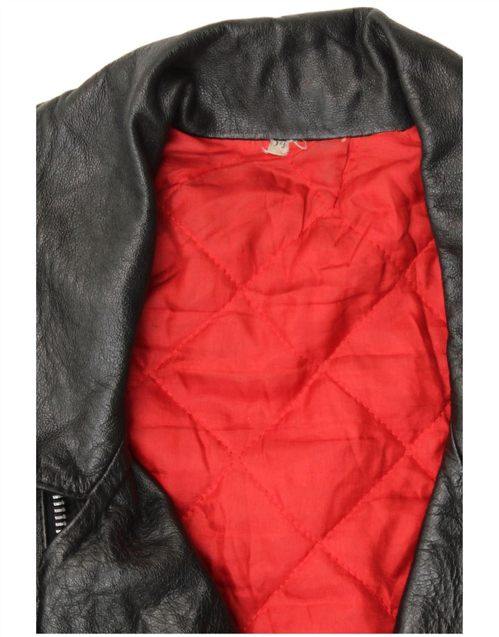 VINTAGE muška kožna biciklistička jakna IT 54 XL crna biciklistička