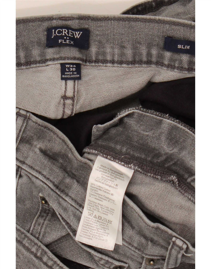 J. Crew Ženske Flex Slim traperice W34 L30 Sivi pamuk