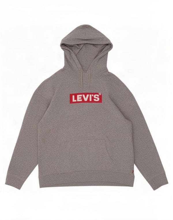Levi's muška opuštena majica s kapuljačom XL, sivi flekasti pamuk
