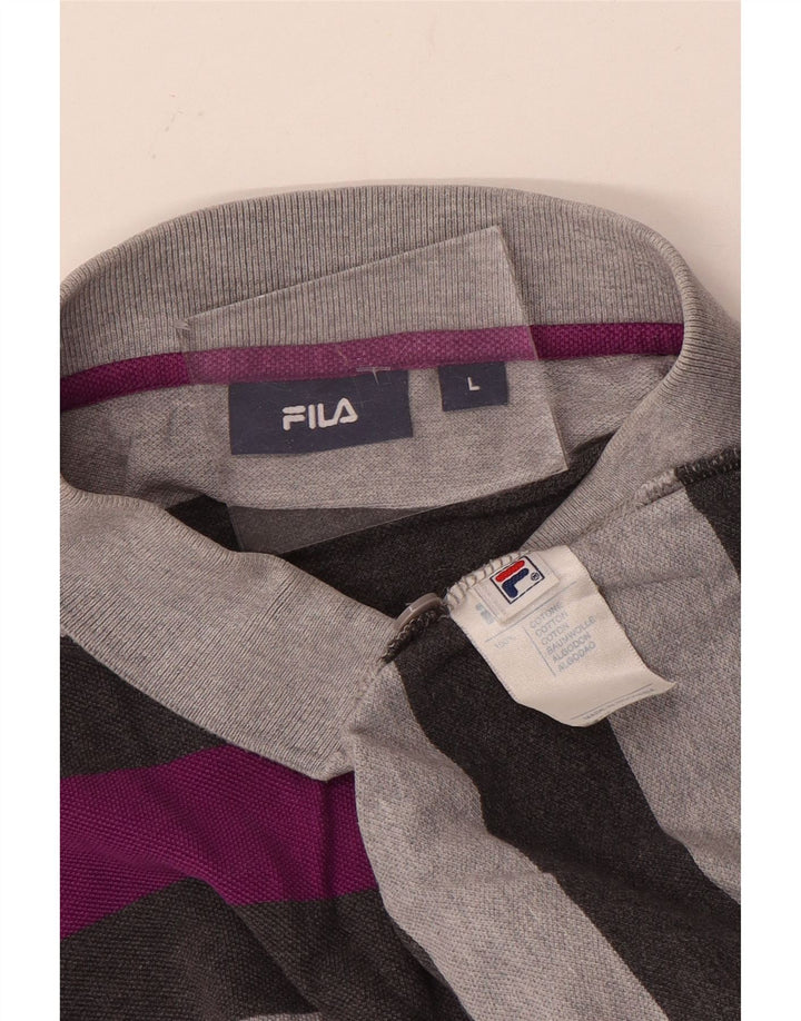 FILA muška polo majica veliki sivi pamuk u blokovima boja