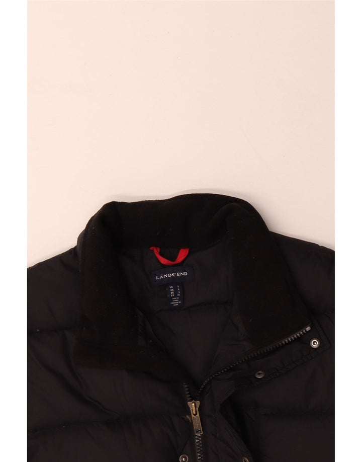 LANDS END Muška podstavljena jakna UK 40 Veliki crni najlon