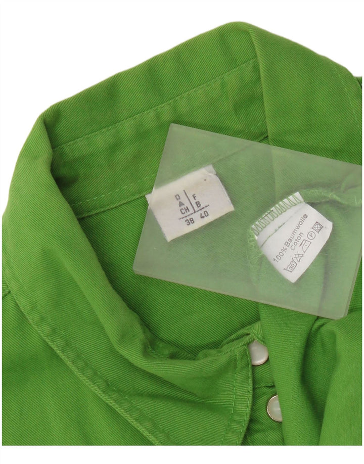 Vintage ženska prevelika košulja bez rukava EU 40 Srednje zeleni pamuk