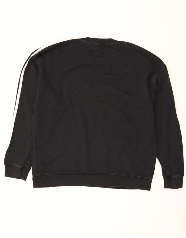Adidas ženska majica prekomjerne veličine UK 12/14 srednje crni pamuk