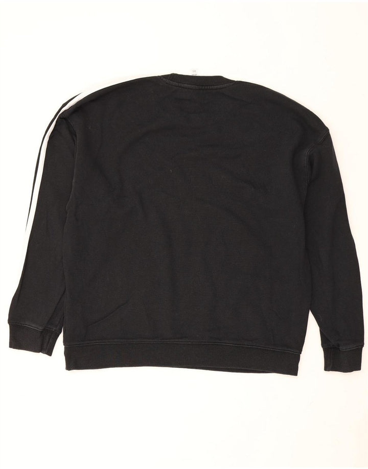 Adidas ženska majica prekomjerne veličine UK 12/14 srednje crni pamuk