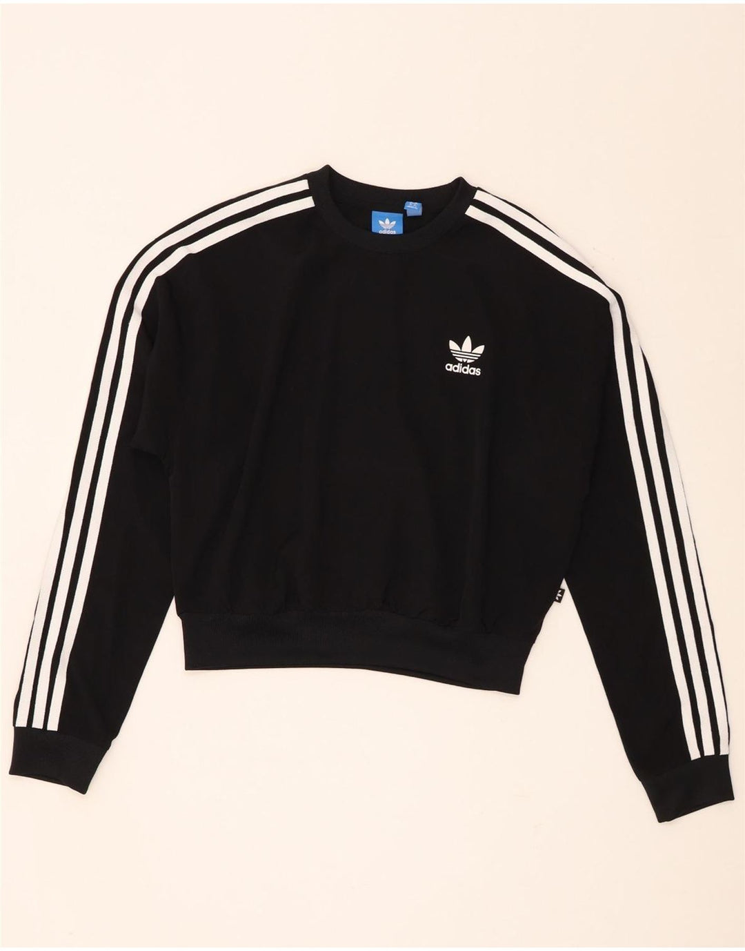 Adidas ženski kratki džemper prekomjerne majice UK 8 mali crni poliester