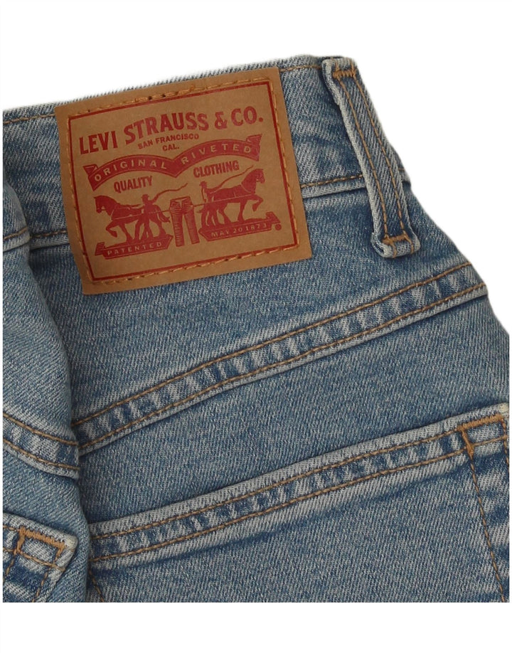 Levi's ženske traper kratke hlače W26 male plave boje pamuka