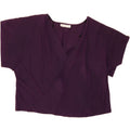 VINTAGE Womens Crop Oversized Blouse Top EU 36 Small Purple Vintage Vintage and Second-Hand Vintage from Messina Hembry 