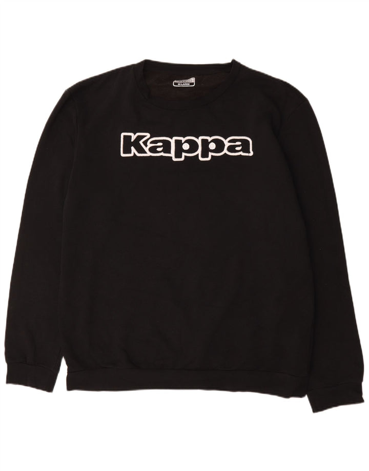 Kappa muški džemper s grafičkim motivima 2XL crni pamuk